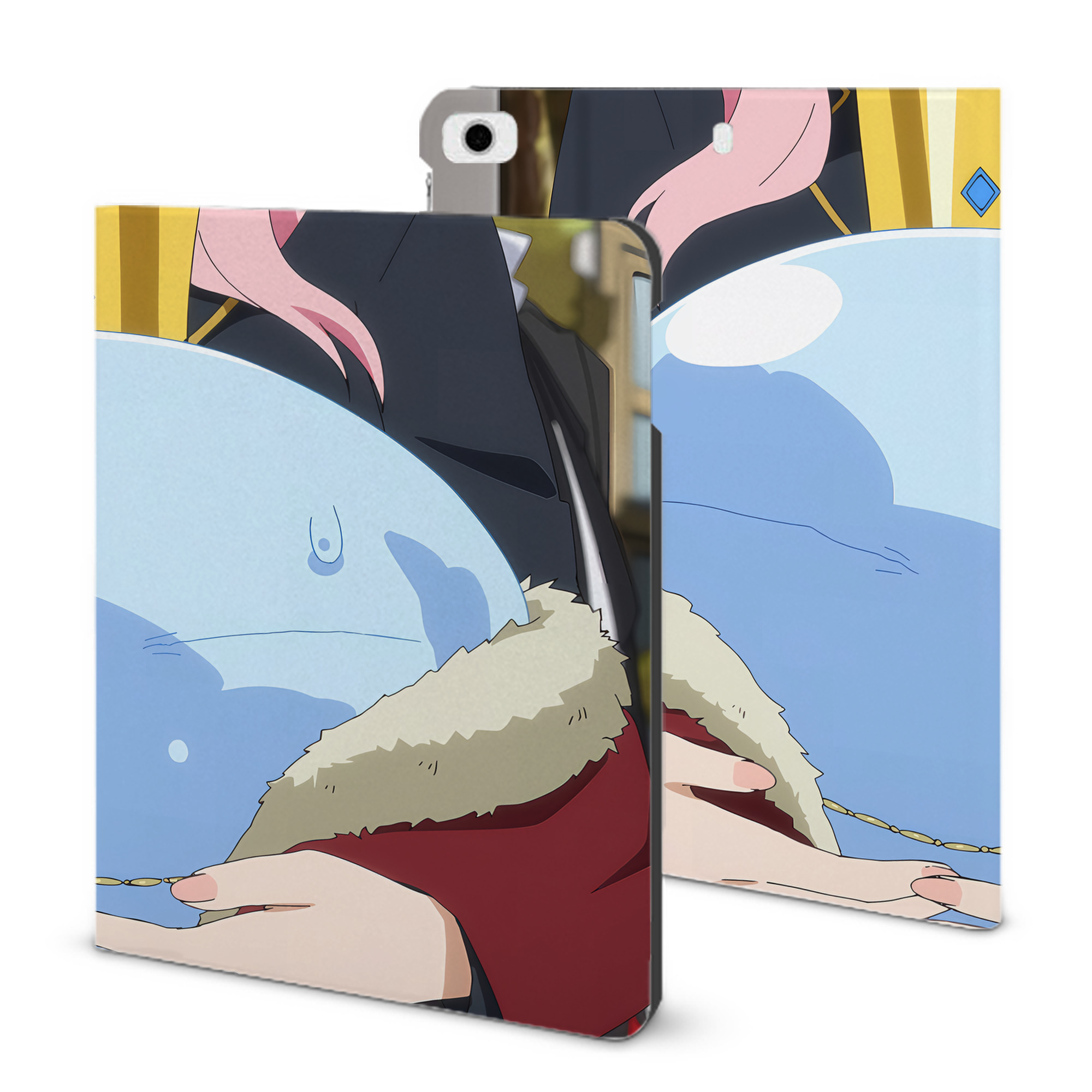 （画像用） 転スラ Regarding Reincarnated to Slime IPad ケース ブック型 PUレザー TPU 耐衝撃 軽量 薄型 ペン収納なし 全面保護 IPad 各モデル対応